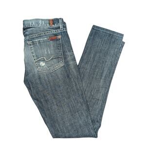 7 For All Mankind Roxanne Distressed Skinny Ankle Jeans Women Size 28